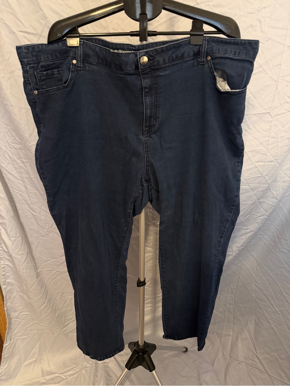 Avenue Denim Dark Indigo Stretch Straight Jeans